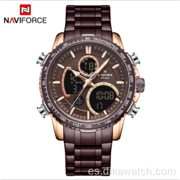 NAVIFORCE 9182 Reloj multifuncional de moda con doble pantalla